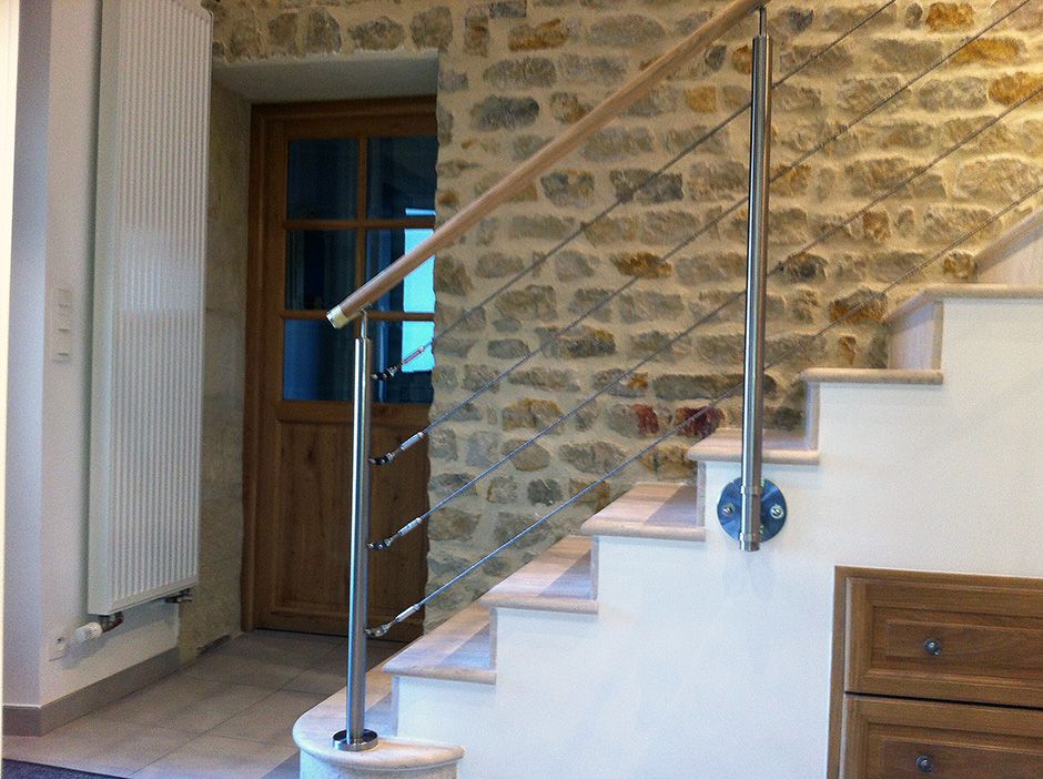 Garde corps inox - poteaux � l'anglaise