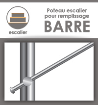Poteau pour escalier (remplissage barre) 