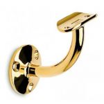 Support aspect laiton pour main courante bois - fixation murale