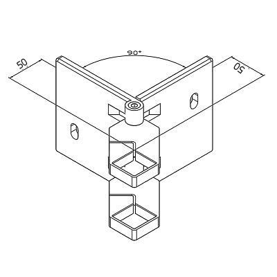 Platine de fixation d'angle modèle carré
