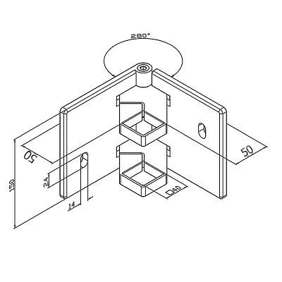 Platine de fixation d'angle modèle carré