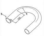 Plan cotes tube cintré 180°