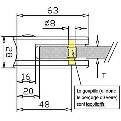 Lot De 6 Pinces à Verre En H En Alliage Aluminium - Avec Bras épais Et Vis Antidérapantes - Pour Fixation Murale Miroir, Cloison (épaisseur 3-5 Mm, 7-9 Mm, 9-12 Mm)