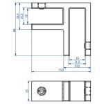 PLAN PINCE 90° MODELE 31 - VERRE EP 16.76mm à 19 mm - INOX 316