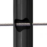 POTEAU PREMONTE Ø42,4 x 2 mm - POUR MONTAGE 6 CABLES DESIGN - FIXATION FRANCAISE - BLACK