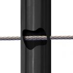 POTEAU PREMONTE Ø42,4 x 2 mm - POUR 1 CABLE + VERRE- FIXATION à LA FRANçAISE - BLACK