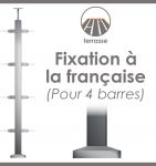 KIT POTEAU MODELE 18 - FIXATION FRANCAISE - 4 TIGES 12 x 12 mm