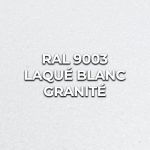 Gros plan d'un profilé de verrière RAL 9003 laqué blanc granité