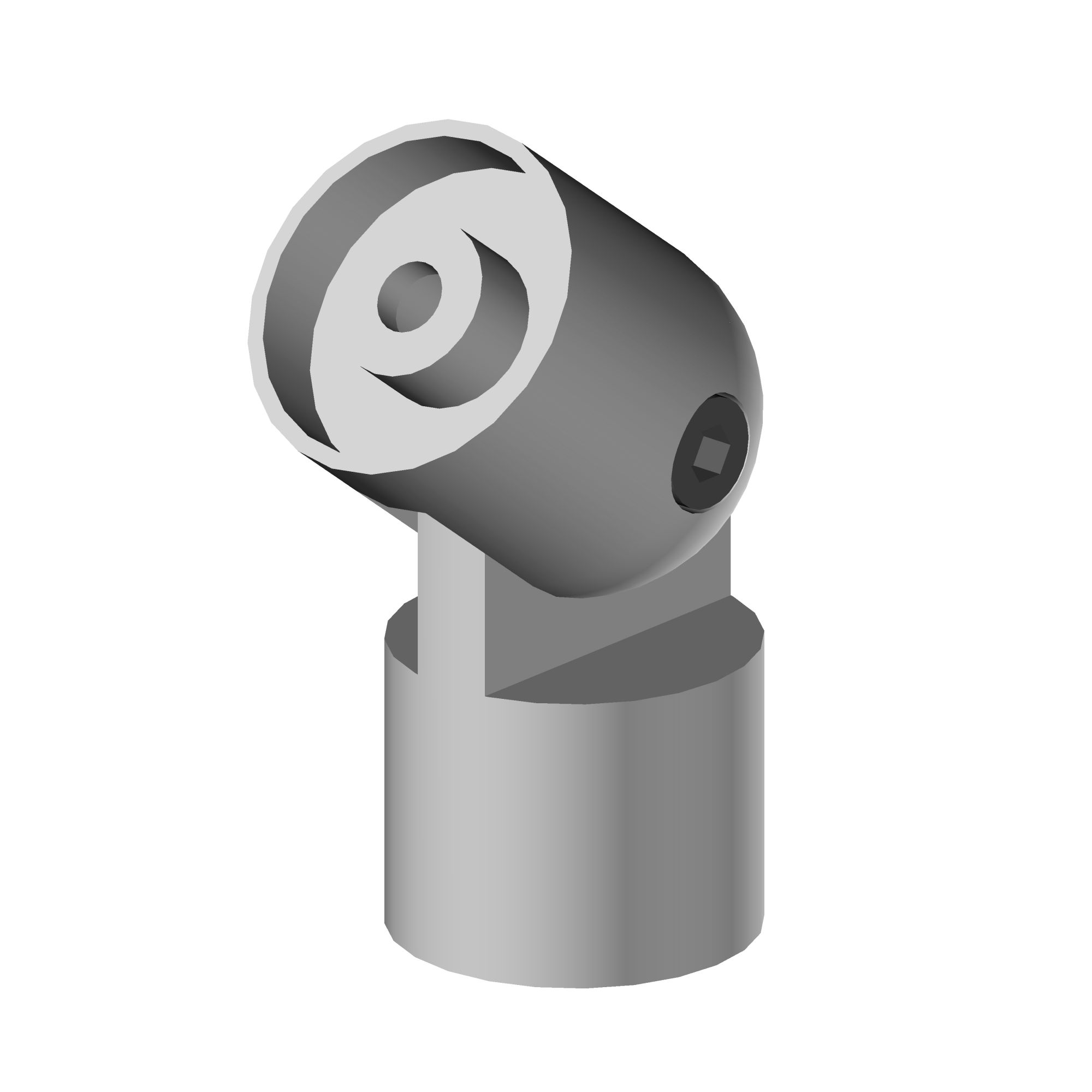 Adaptateur inox orientable pour poteaux carr&eacute; et Main courante bois