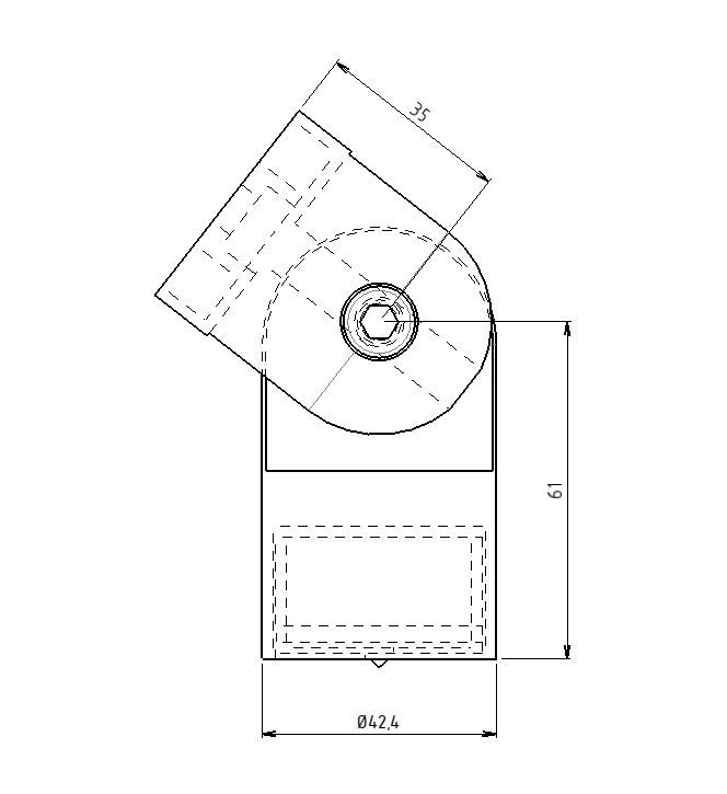 Adaptateur inox orientable pour poteaux carr&eacute; et Main courante bois
