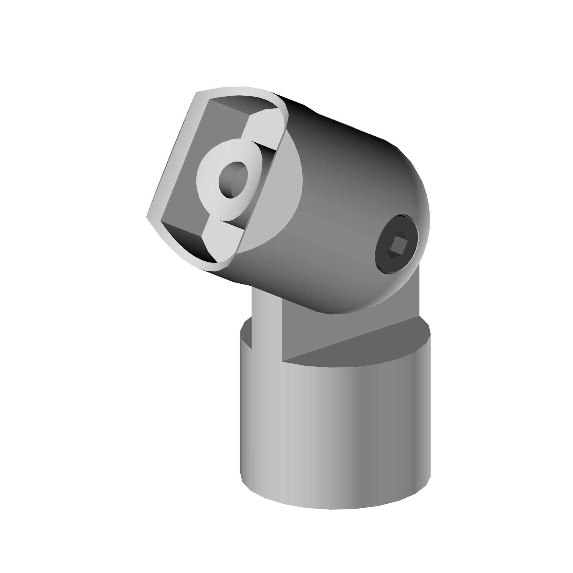 Adaptateur inox orientable pour poteaux &Oslash;42,4 mm et Main courante bois