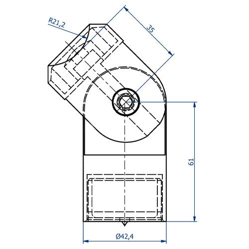 Adaptateur inox orientable pour poteaux &Oslash;42,4 mm et Main courante bois
