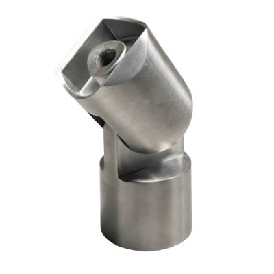Adaptateur inox orientable pour poteaux �42,4 mm et Main courante bois