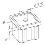 Adaptateur plat/tube carré