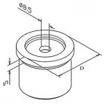 Adaptateur plat/tube rond Poli miroir