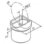 Adaptateur tube/tube Poli miroir