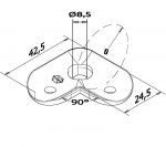 Berceau 90° pour tube