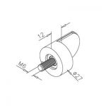 Butée pour profil plat - aspect inox brossé