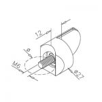 Butée pour profil rond - aspect inox brossé