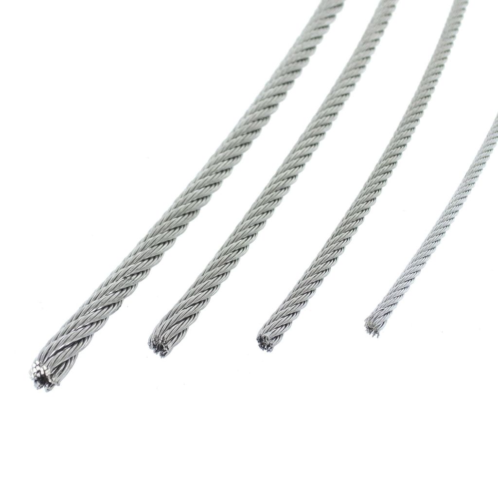 Câble de diamètre 4 mm - 1 mètre - Cable inox et fixation - Deck-Linea