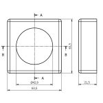 Cache embase carré 60 x 60 mm