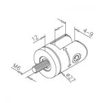 Charnière pour profil plat - aspect inox brossé