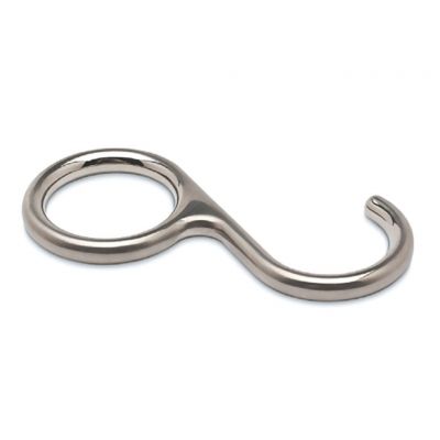 Crochet pour tube - aspect inox bross�