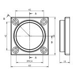 Embase à souder carrée 60 x 60 mm pour tube