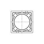 Embase à souder carrée 60 x 60 mm pour tube