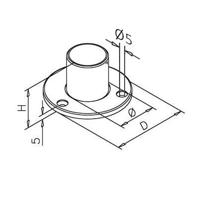 Embase manchon m&acirc;le - 3 vis de fixation