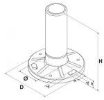 Embase manchon pour tube modèle 10