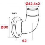 Embase murale 90°