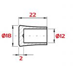 Embout d\'extrémité décoratif femelle pour tube ou barre inox 12 mm