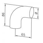 Embout inox crosse pour main courante bois