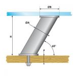 Entretoise inclinée collage UV - fixation traversante