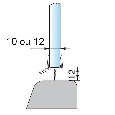 Joint d'étanchéité à lèvre pour porte de douche en verre - Verre ép