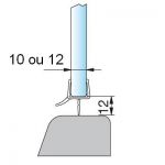 Joint à lèvre de seuil - Longueur 2500 mm - Ep. verre 10 - 12 mm