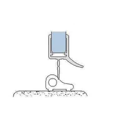 Joint � l�vre sur profil de seuil - Longueur 2010 mm - Ep verre 6-8 mm