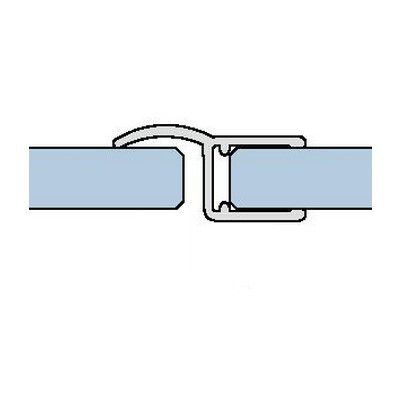 Joint d\'�tanch�it� � l�vre 180� - Longueur 2010/2500 mm - Ep. verre 6-8 mm