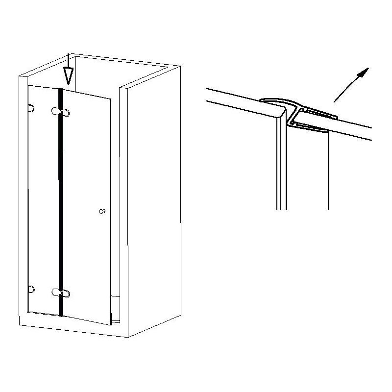 Joint d'étanchéité avec lèvre centrale pour verre de 6 ou 8mm [ref