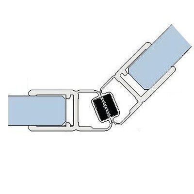 Joint d'étanchéité magnétique 135° - Longueur 2010/2500 mm - Ep. verre 6-8  mm