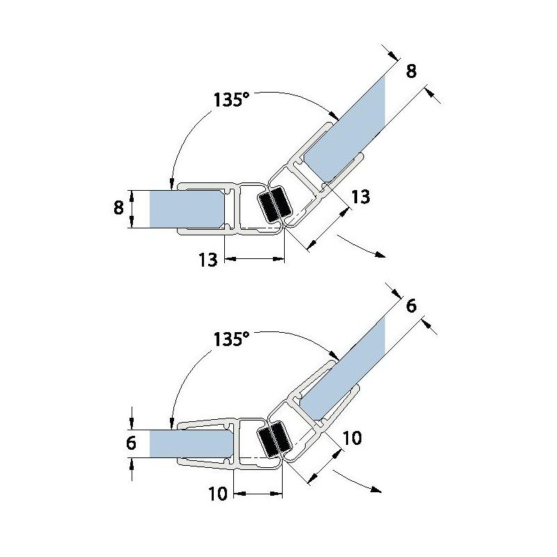 Joint de porte magnétique de douche LASSER