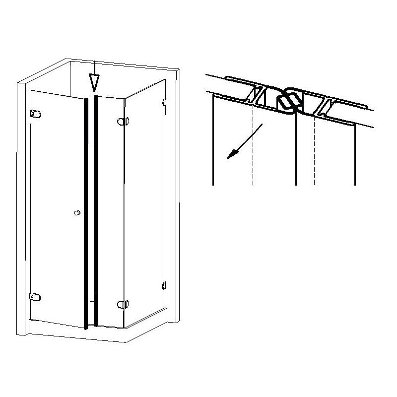 Lots de 2 joints d'étanchéité magnétiques pour portes et parois de