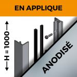 KIT GARDE-CORPS BALCON A LA FRANçAISE - Hauteur 1000 mm - Aluminium anodisé naturel - Verre hors fourniture