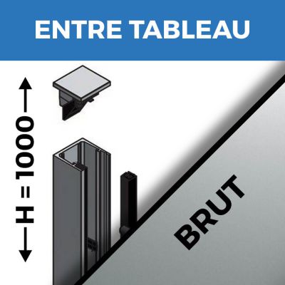 KIT GARDE-CORPS BALCON A LA FRAN�AISE - Hauteur 1000 mm - Aluminium BRUT - Verre hors fourniture