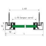 KIT GARDE-CORPS BALCON A LA FRANçAISE - Hauteur 1100 mm - Aluminium BRUT