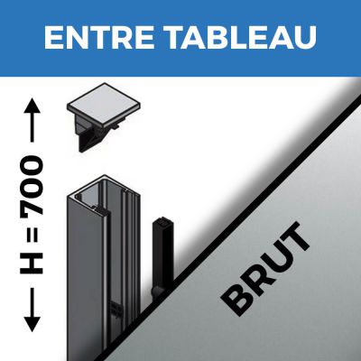 KIT GARDE-CORPS BALCON A LA FRAN�AISE - Hauteur 700 mm - Aluminium BRUT - Verre hors fourniture
