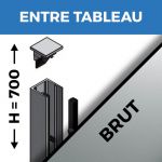 KIT GARDE-CORPS BALCON A LA FRANçAISE - Hauteur 700 mm - Aluminium BRUT - Verre hors fourniture