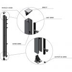 KIT GARDE-CORPS BALCON A LA FRANçAISE - Hauteur 900 mm - Aluminium BRUT - Verre hors fourniture