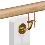 Kit main courante bois - ch&ecirc;ne brut - interieur - support aspect laiton poli